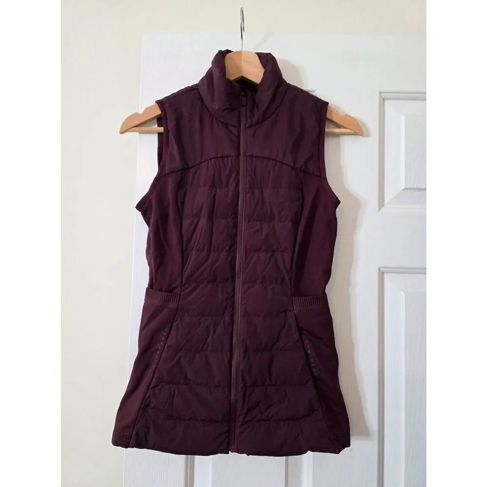 Lululemon Down For It All Vest Size 2-LW4BY8S Wine